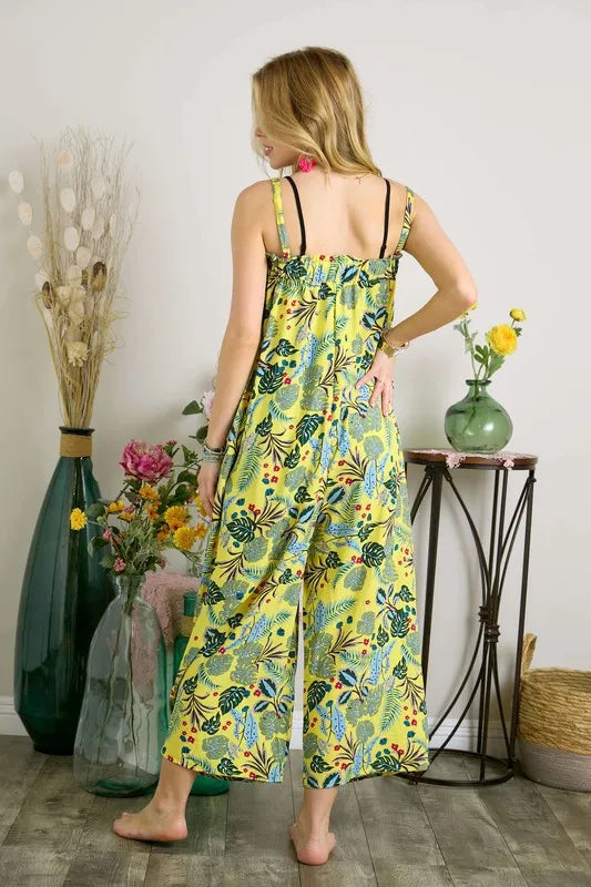 ADORA Elastic Detail Tropical Jumpsuit Jumpsuits