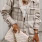 Daverri cream quilted handbag with gold chain strap on shacket