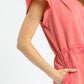 Umgee Luxe knit Ruffle Sleeve Drawstring Mini Dress Mini Dresses