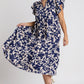 Umgee Full Size Floral Collared Ruffle Cap Sleeve Midi Dress Plus Size Mid Dresses