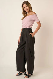 Mittoshop Deep Pleated High Waisted Wide Leg Pants | Pants Daverri Fashions