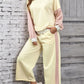 Color Block Round Neck Top and Pants Set - DAVERRI FASHIONS