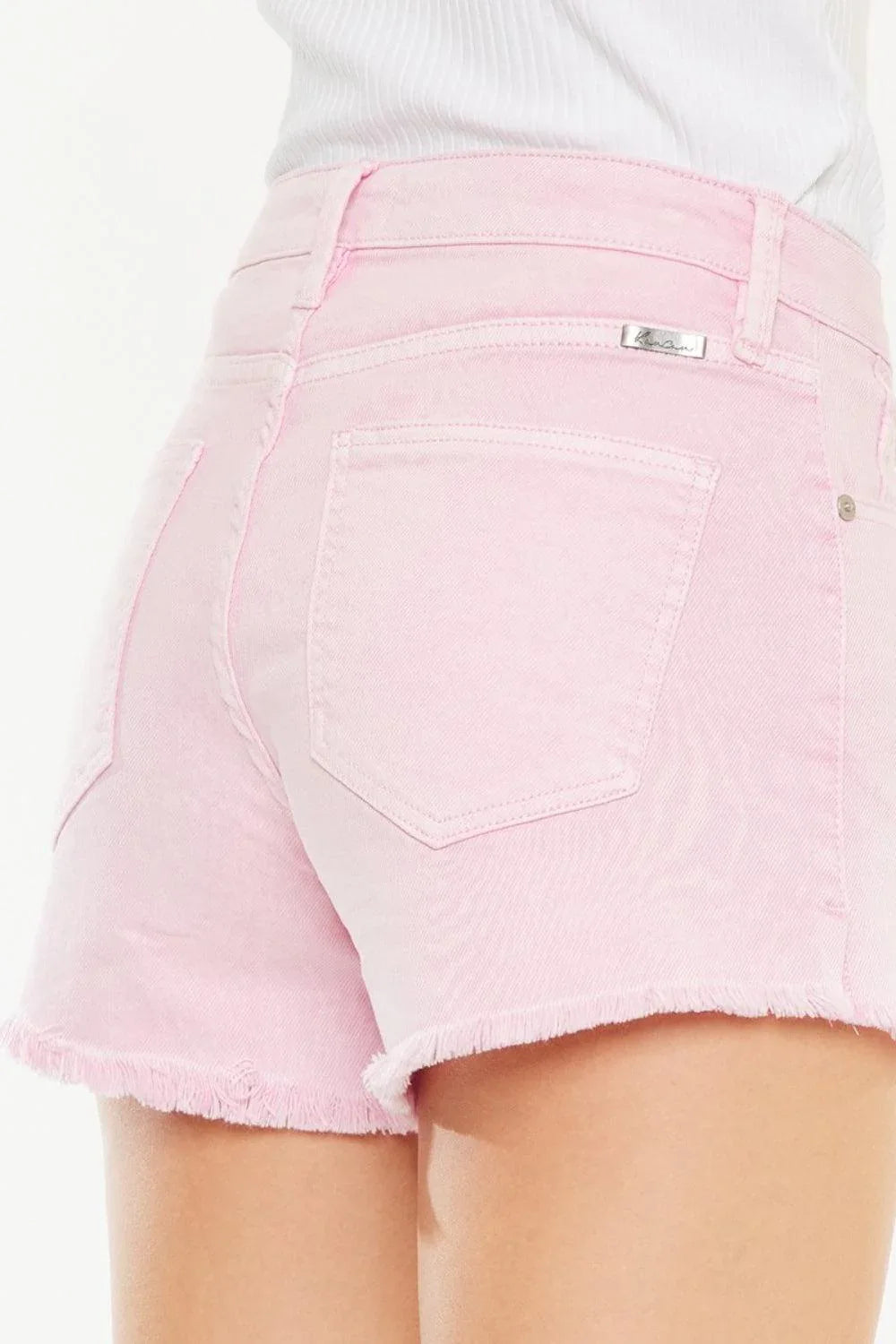 Kancan Raw Hem High Waist Denim Shorts - DAVERRI FASHIONS