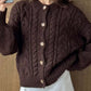 Cable Knit Button-Down Cardigan - DAVERRI FASHIONS