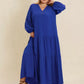 Plus Size Bohemian Tiered Maxi Dress with Balloon Sleeves - DAVERRI FASHIONS
