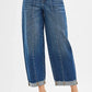 RISEN High Rise Fit Barrel Cuffed Jeans - DAVERRI FASHIONS