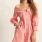 HYFVE Button Down Spaghetti Strap Mini Dress with Pockets Coral S Mini Dresses