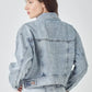 RISEN Full Size Button Down Cropped Denim Jacket - DAVERRI FASHIONS
