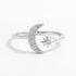 925 Sterling Silver Moon Open Ring - DAVERRI FASHIONS