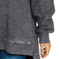Zenana Full Size Acid Washed Double Ribbed Hi-low Sweatshirt Plus Size - DAVERRI FASHIONS