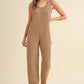 MABLE Sleeveless Knit Crop Jumpsuit with Pockets - DAVERRI FASHIONS