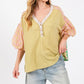 SAGE + FIG Color Block Bubble Sleeve Top Tops