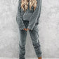 Kangaroo Pocket Hoodie and Pants Set - DAVERRI FASHIONS