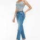 bytos Raw Hem Distressed Mid Rise Crop Jeans - DAVERRI FASHIONS