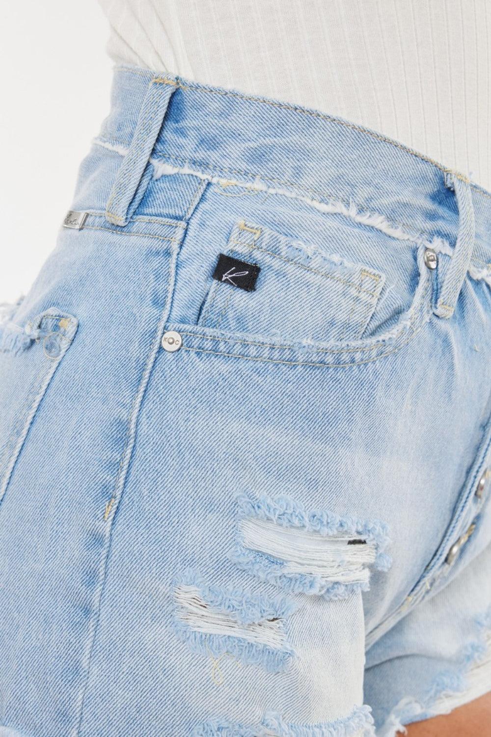 Kancan Distressed Button Fly Denim Shorts Denim Shorts