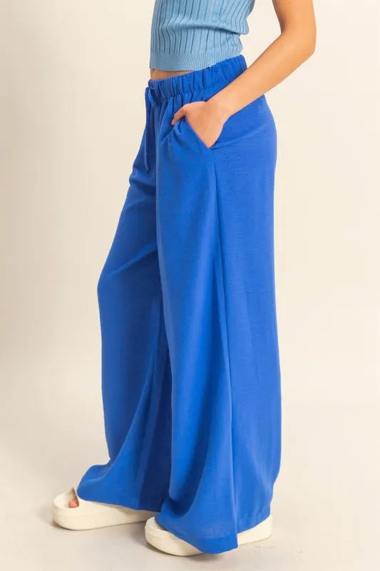 HYFVE Elasticized Waist Wide Leg Pants | Pants Daverri Fashions