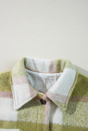 Pocketed Plaid Collared Neck Shacket | Shackets Daverri Fashions