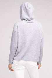 Hooded Brushed Melange Hacci Sweater Sweaters