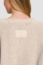 Zenana Notched Side Slit Patch Sweater | Daverri Fashions