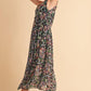 Aemi + Co Printed V-Neck Frill Tiered Cami Dress Cami Dresses