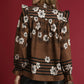 Umgee Full Size Mix Floral Smocked Ruffle Blouse Plus Size Tops