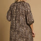 Umgee Full Size Leopard Print Mini Dress with Contrast Trim Plus Size Mini Dresses