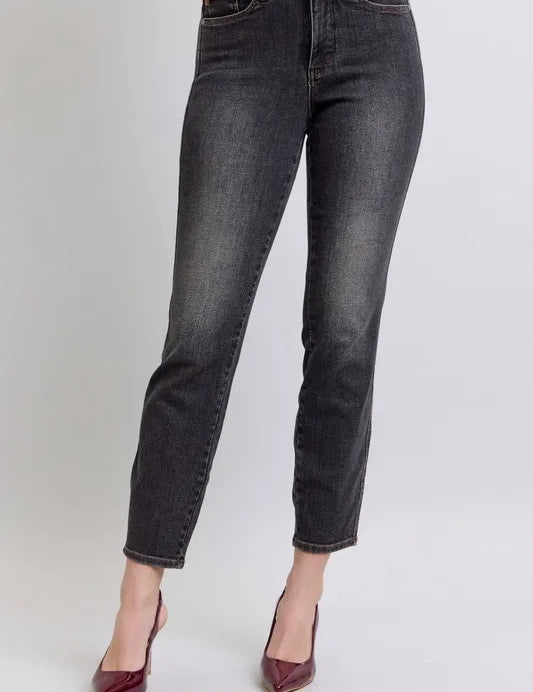 BK Judy Blue Full Size Mid Rise Tummy Control Slim Jeans Plus Size | Daverri Fashions