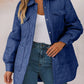 Snap Down Collared Winter Coat - DAVERRI FASHIONS