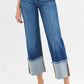 RISEN Full Size Mid Rise Crop Wide Wide Cuffed Jeans Plus Size - DAVERRI FASHIONS