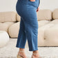RFM Crop Chloe Tummy Control High Waist Raw Hem Jeans - DAVERRI FASHIONS