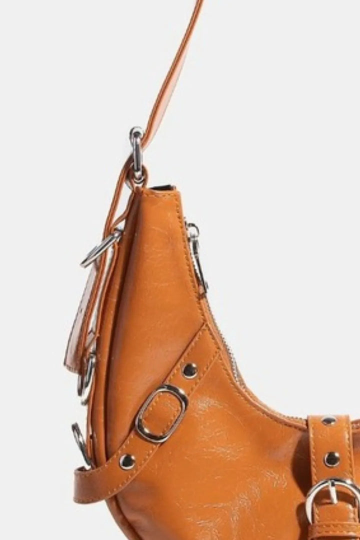 Fame Multi Belt Strap Accent Shoulder Bag Handbags