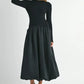 MABLE Ribbed Poplin Mix Midi Sweater Dress Midi Dresses