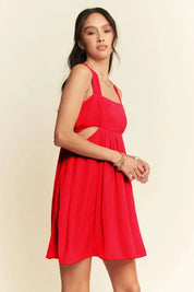 Davi & Dani Washed Satin Cutout Skirt Bandeau Mini Dress | Mini Dresses Daverri Fashions