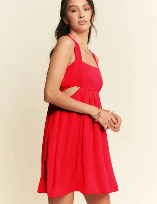 Davi & Dani Washed Satin Cutout Skirt Bandeau Mini Dress | Mini Dresses Daverri Fashions