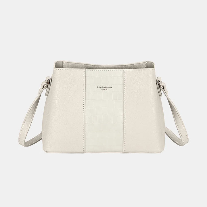 David Jones PU Leather Crossbody Bag Creamy White One Size Handbags