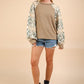 VERY J Printed Long Sleeve Round Neck Knit Top Tops