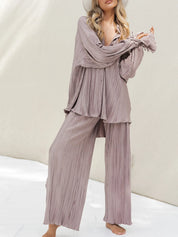 Button Up Long Sleeve Top and Pants Set | Outfit Sets Daverri Fashions