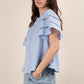 VERY J Lace Trim Sleeve Top
