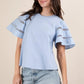 VERY J Lace Trim Sleeve Top