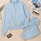 Half Zip Long Sleeve Top and Joggers Set - DAVERRI FASHIONS