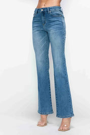 bytos Full Size Cat's Whiskers Mid Rise Bootcut Jeans | Jeans Daverri Fashions