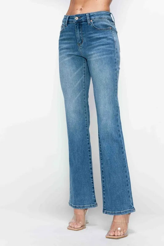 bytos Full Size Cat's Whiskers Mid Rise Bootcut Jeans | Jeans Daverri Fashions