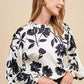 Annie Wear Frill Printed Balloon Sleeve Blouse - DAVERRI FASHIONS