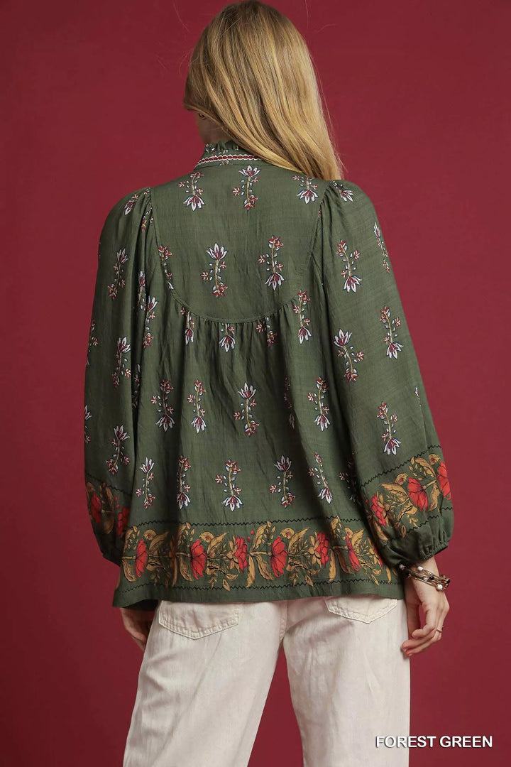 Umgee Floral Boho Peasant Blouse | Blouses Daverri Fashions