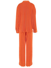 Button Up Long Sleeve Top and Pants Set | Loungewear Sets Daverri Fashions