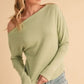 Aemi + Co One Shoulder Long Sleeve Knit Top - DAVERRI FASHIONS