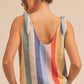 Aemi + Co Contrast Striped Scoop Neck Tie Shoulder Tank Tank Tops
