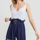 Cotton Bleu by Nu Label Buckle Belt Cotton Linen Shorts Shorts