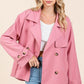 Mittoshop Double Breasted Long Sleeve Trench Coat Jacket Rose S M Jackets