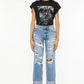 Kancan Mid Rise Distressed Boyfriend Fit Jeans - DAVERRI FASHIONS